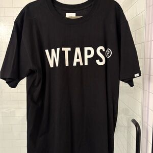 WTAPS Black Short Sleeve Tee Bold Logo